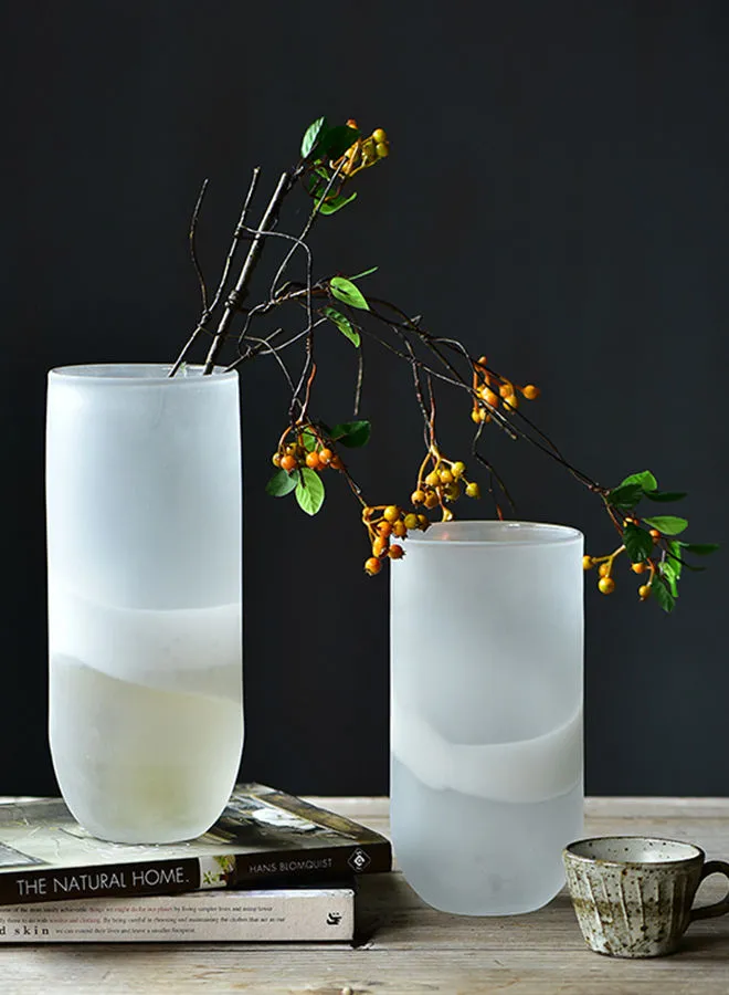 مزهرية زهور زجاجية حديثة مصنوعة يدويًا من ebb & flow مادة فاخرة فريدة من نوعها ذات جودة عالية للمنزل الأنيق المثالي SVB71037 أبيض 28.5 سم