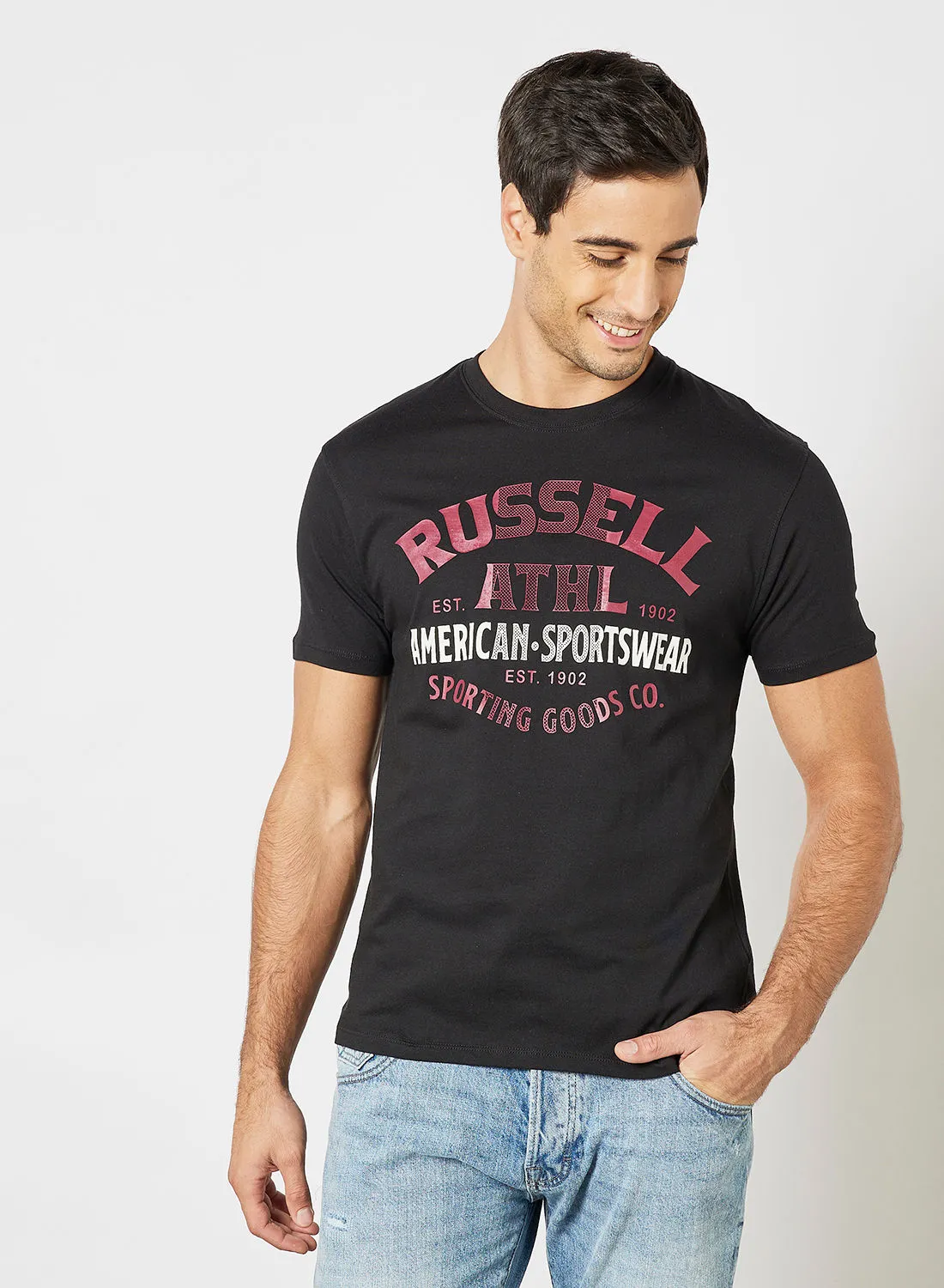 Russell Athletic Contrast Logo T-Shirt Black