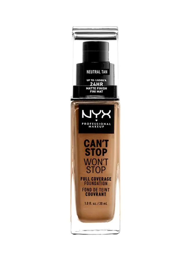NYX PROFESSIONAL MAKEUP Can't Stop Won't Stop Full Coverage Foundation Neutral Tan
