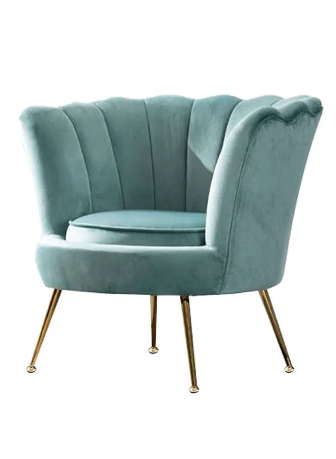 ebb & flow Armchair Luxurious - Upholstered Fabric Light Aqua Blue Couch Relaxing Sofa