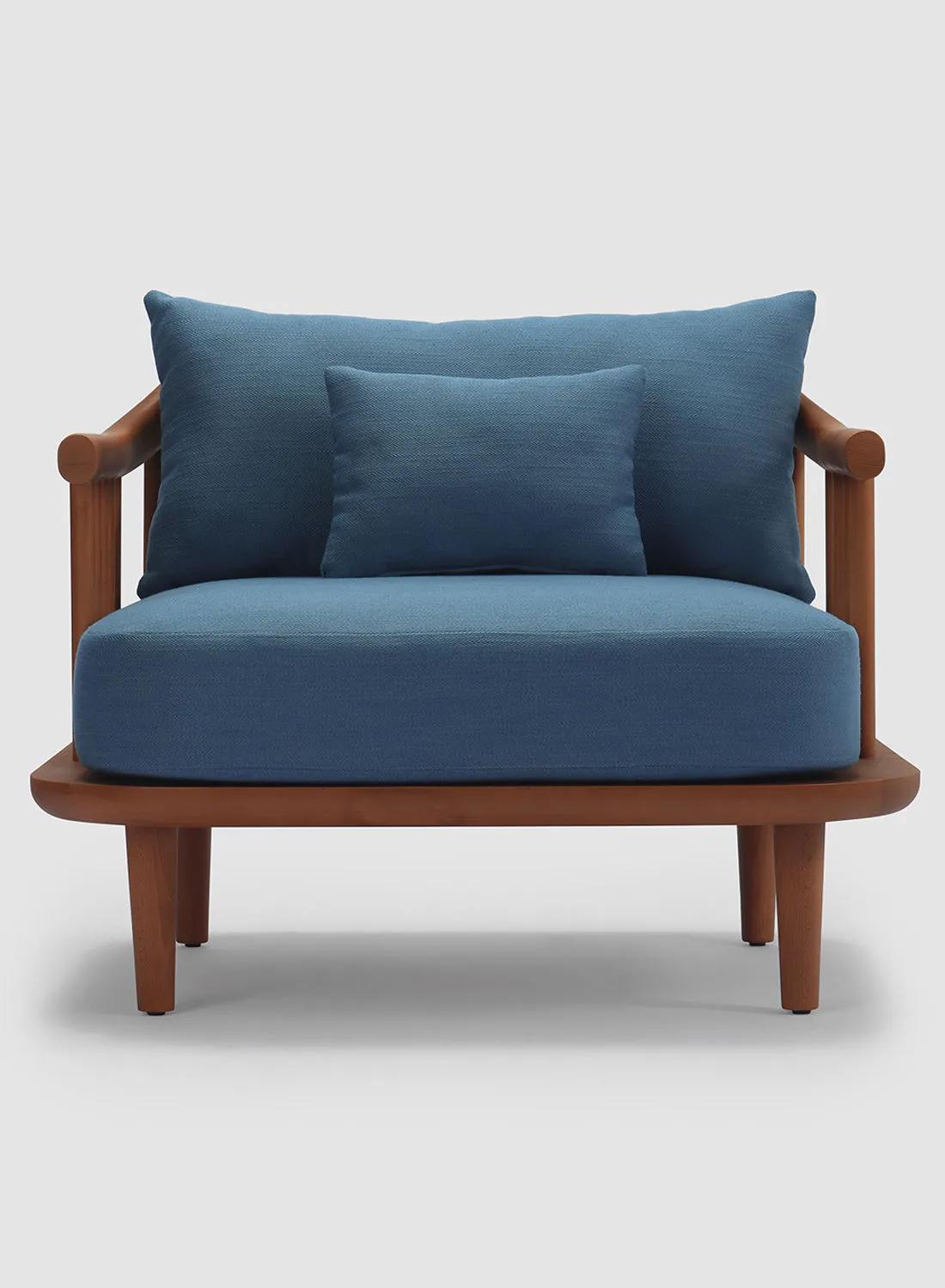 ebb & flow Armchair Luxurious - Raleigh Collection In Blue Wood Size 870X800X750