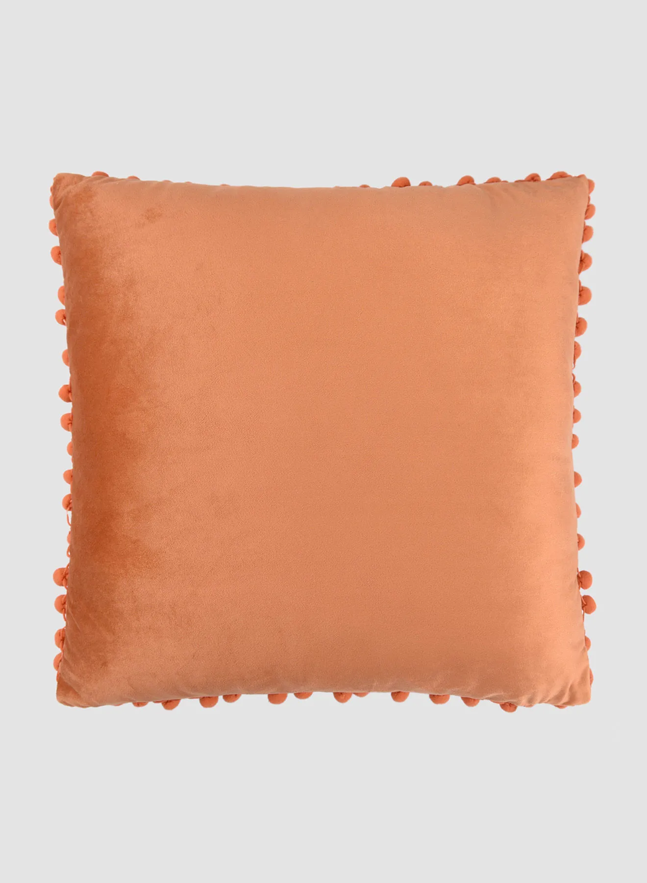 Switch Velvet Cushion  with Pom-poms, Unique Luxury Quality Decor Items for the Perfect Stylish Home Orange 45 x 45cm