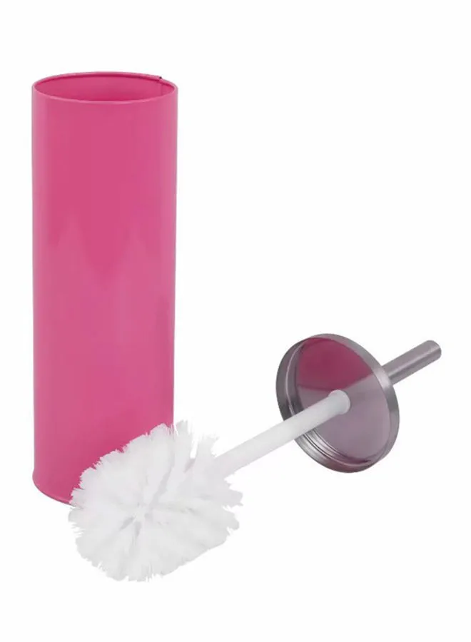Amal Bathroom Accessories - Toilet Brush And Holder - Stainless Steel - Pink Color - Bath Kit