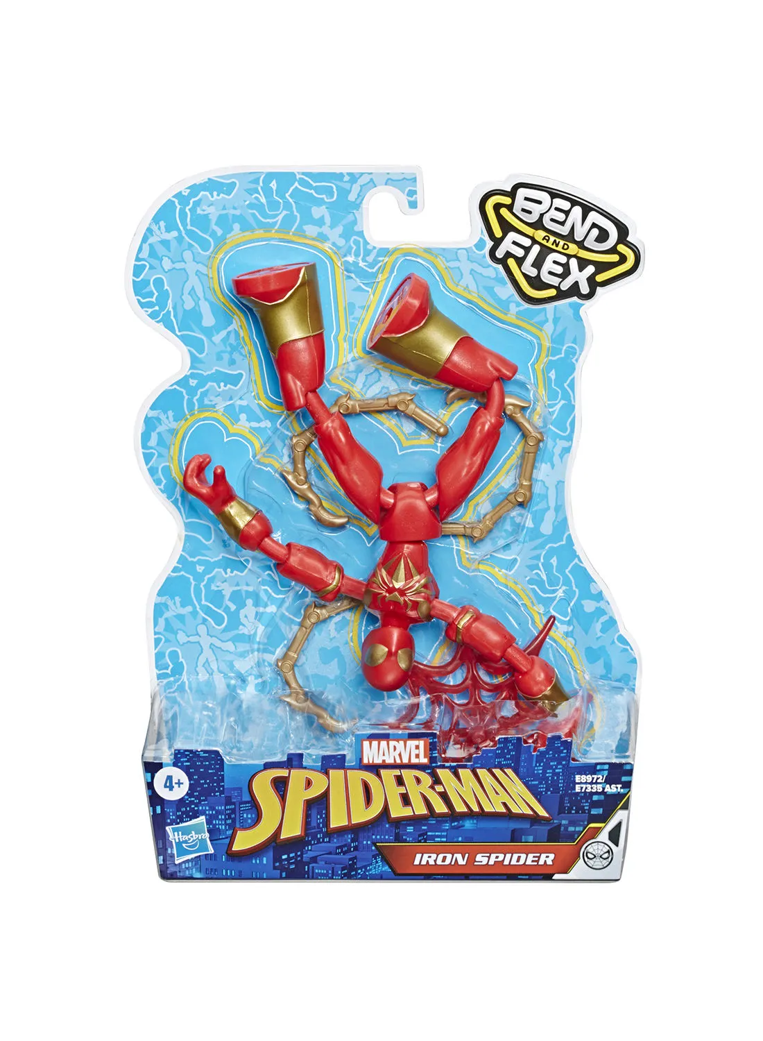 MARVEL Marvel Bend And Flex Iron Spider Action Figure With Blast Accessories 6inch