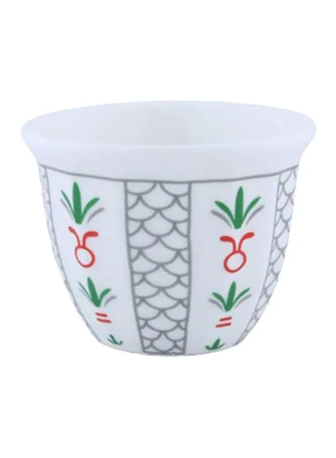 Alsaif Printed Cawa Cups White/Red/Grey Medium 