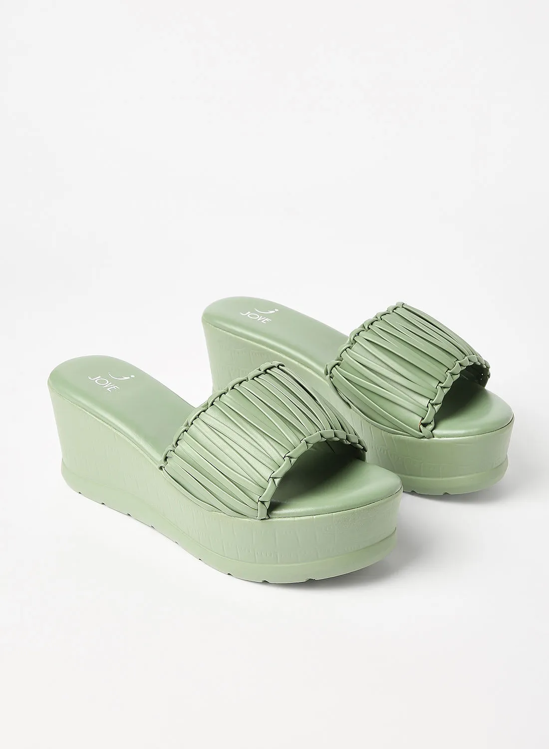Jove Stylish Wedge Sandals Green