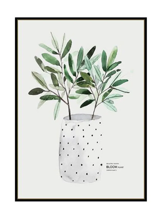 DECOREK Plant Printed Canvas Painting Green/Black/White 57 x 71 x 4.5centimeter