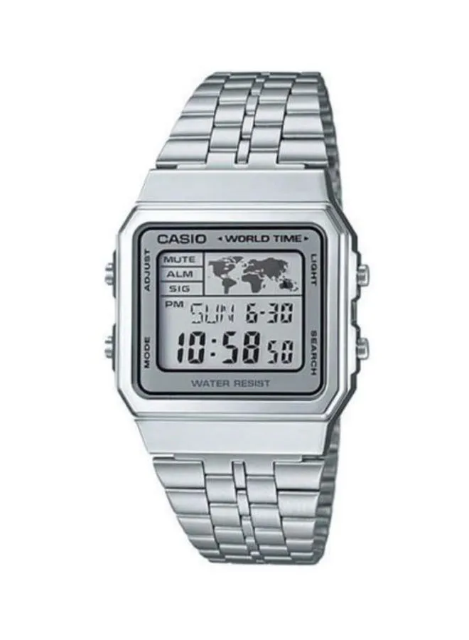 CASIO Men's Youth Water Resistant Digital Watch A500WA-7DF - 34 mm - Silver 