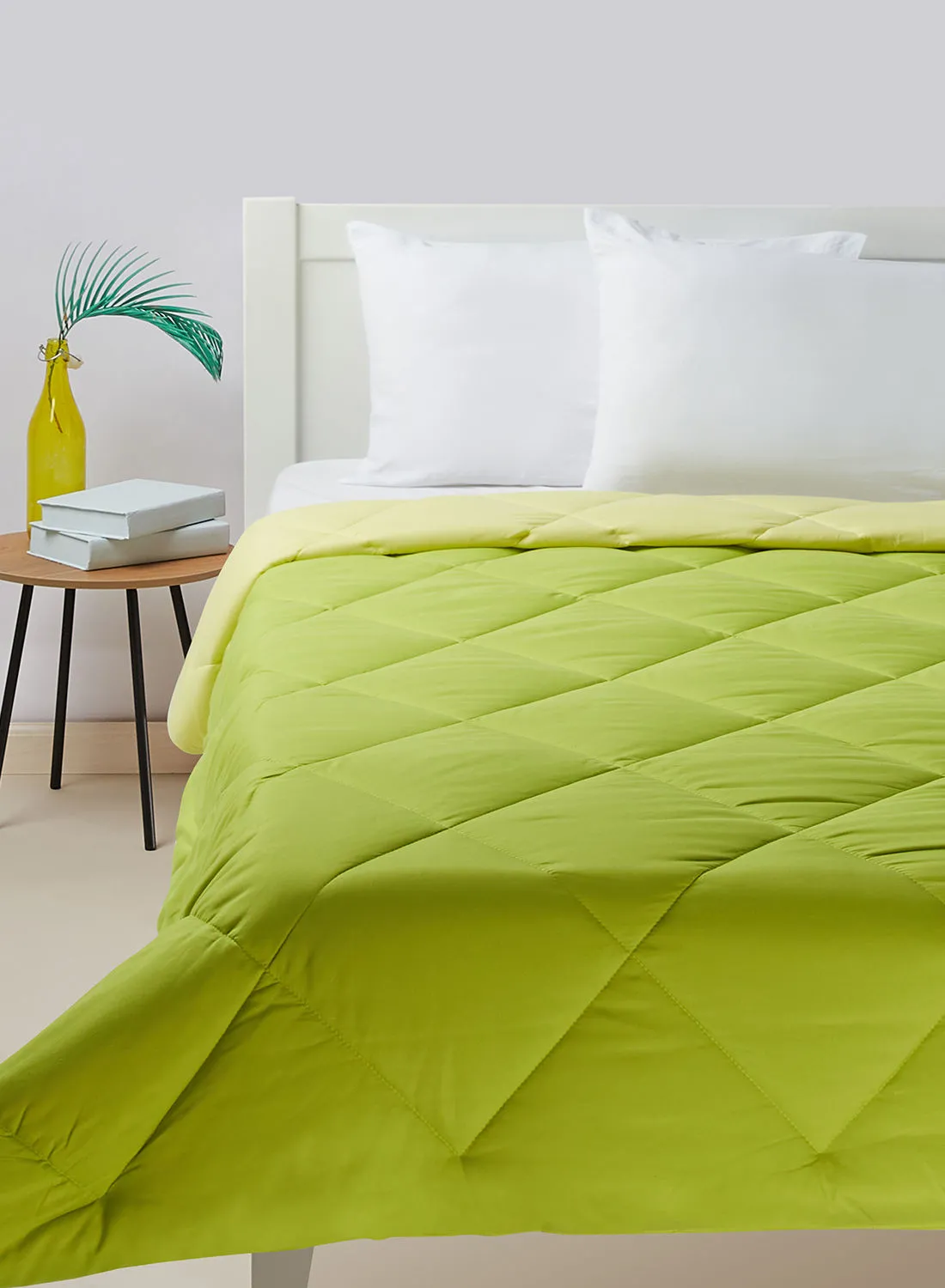 Amal Comforter Queen Size All Season Everyday Use Bedding Set Extra Soft Microfiber Single Piece Reversible Comforter   Green/Lime