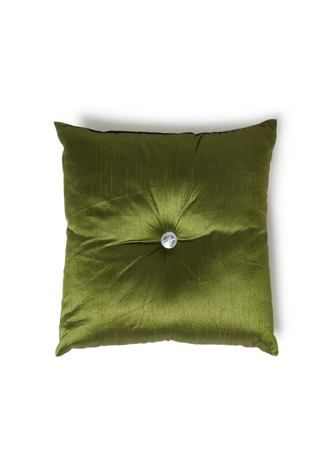 Hometown Decorative Cushion , Size 30X30 Cm Shimmery Dark Green - 100% Polyester Bedroom Or Living Room Decoration