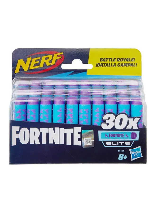 حزمة إعادة تعبئة NERF Fortnite Nerf Official 30 Dart Elite لـ Nerf Fortnite Elite Dart Blasters - متوافقة مع Nerf Elite Blasters - للشباب والمراهقين والبالغين