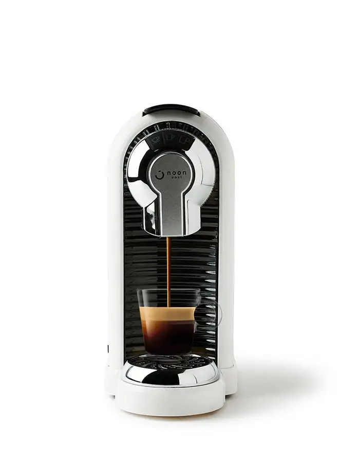 noon east Espresso Capsule Coffee Machine - 19 Bar 1260 W For Dolce Gusto And Nespresso- White