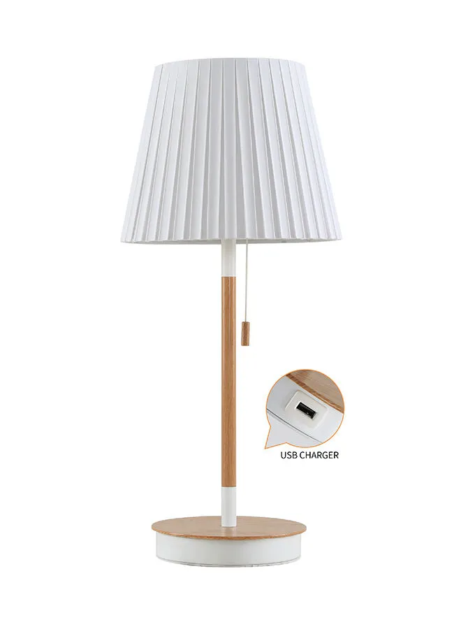 ebb & flow Elegant Style Table Lamp with USB Charger Unique Luxury Quality Material for the Perfect Stylish Home Matt white  220x220x505 mm