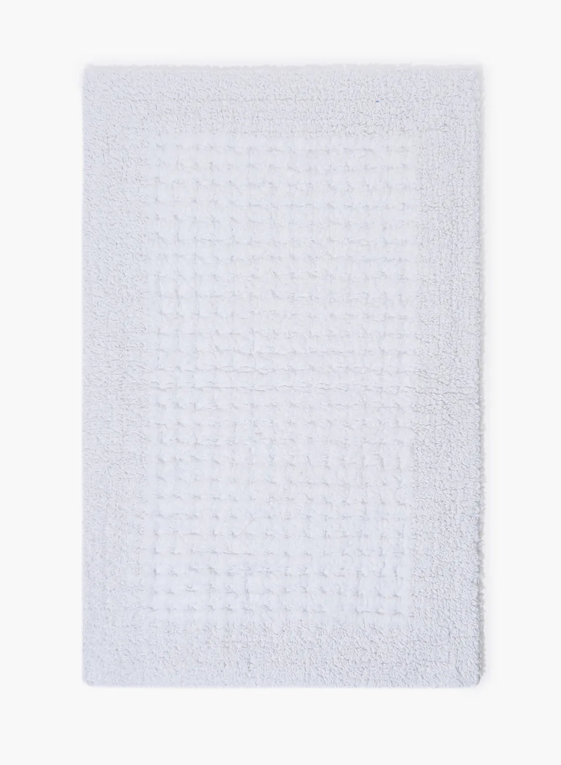 Amal Bath Mat - 100% Cotton 1720 GSM - Home Essential Bathroom Mat Reversible White 50 x 80cm