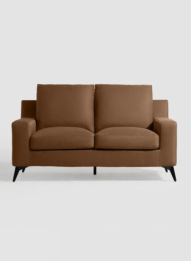 Switch Sofa - Upholstered Fabric Brown Wood Couch - 153 X 82 X 82 - 2 Seater Sofa Relaxing Sofa