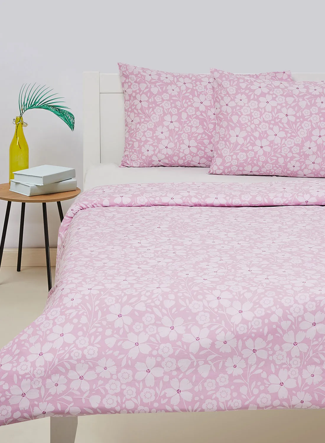 Amal Comfortor Set - With 1 Duvet Cover And 2 Pillow Cover 50X75 Cm - For King/Super King Size Mattress - 100% Cotton 144 Thread Count Cotton Cotton CarnationPink 260x220cm