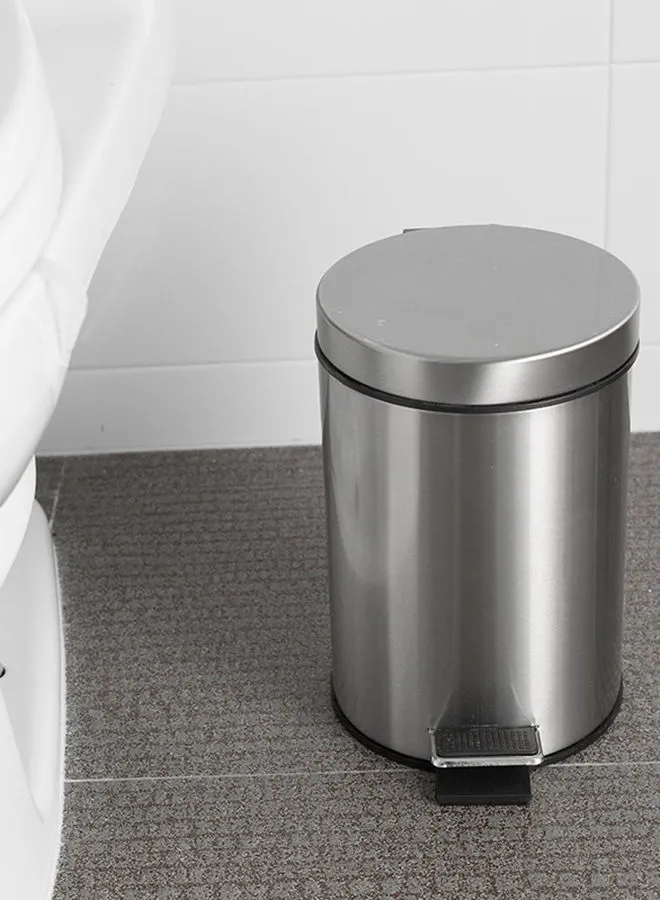 Amal Stainless Steel Pedal Trash Bin For Home, Office And Restaurant Premium Quality Silver 29.2 x 45cm