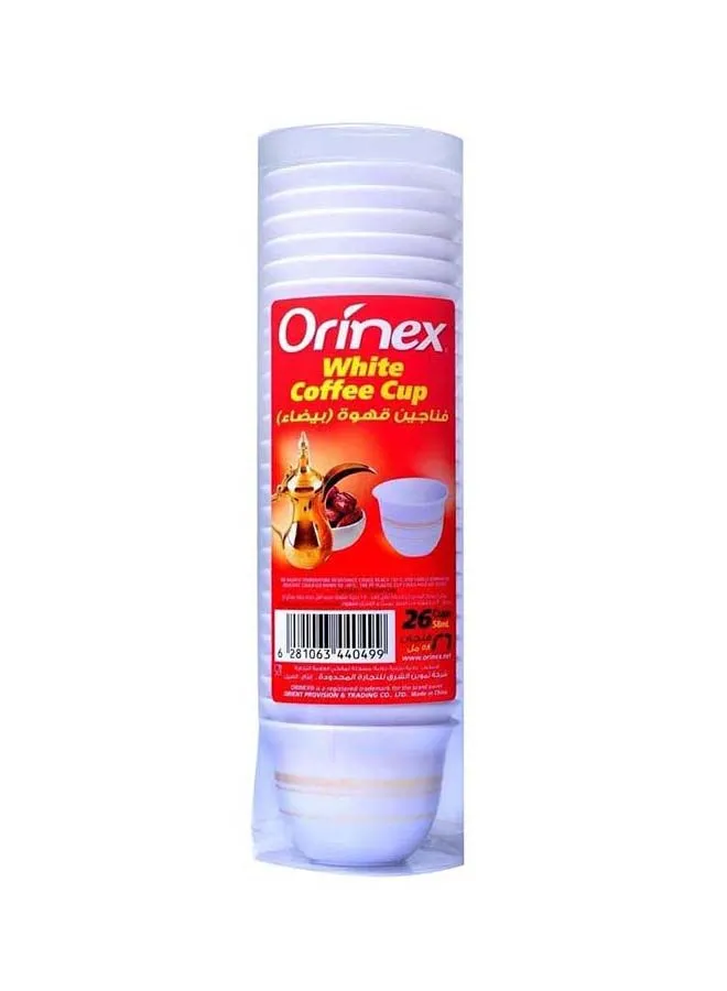 Orinex 26-Piece Coffee Cups White