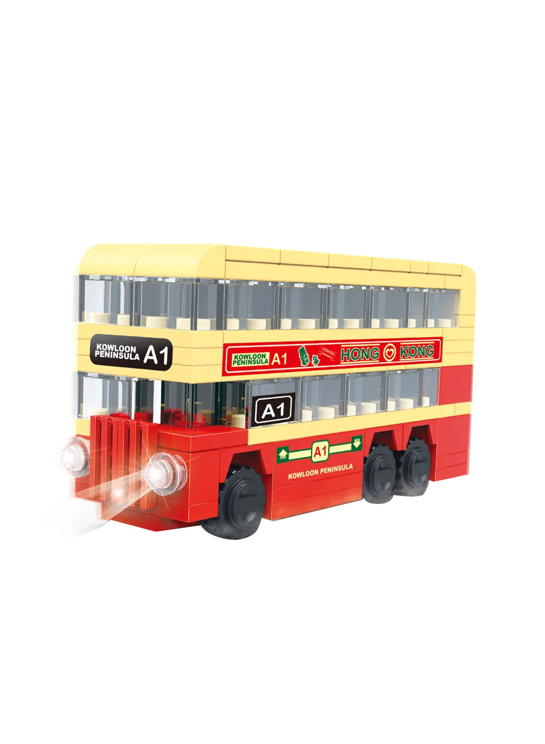 COGO 4182 112-Piece ABS Non-Toxic City Series Double-Decker Bus Kids Building Blocks Set 6+ Years
