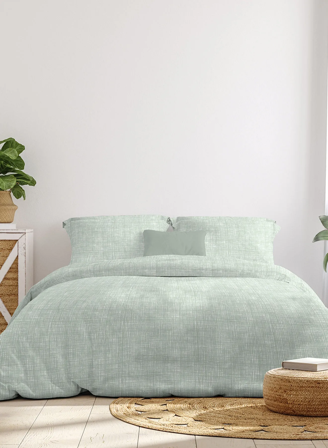 Amal Comforter Set Queen Size All Season Everyday Use Bedding Set 100% Cotton 3 Pieces 1 Comforter 2 Pillow Covers  Sage Green