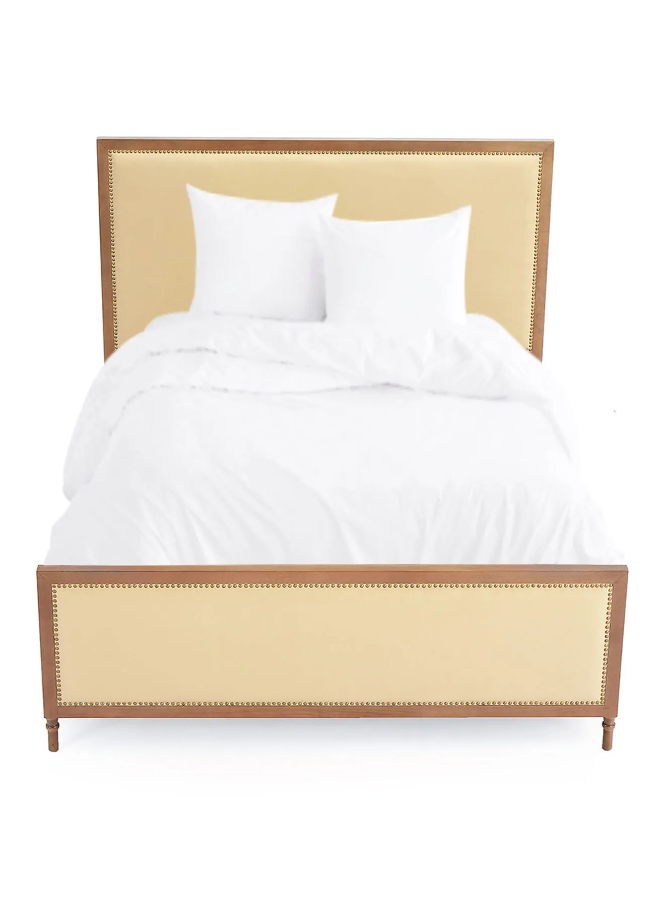 إطار سرير ebb & flow فاخر - سرير بحجم كوين - مجموعة مسمار أنيقة - لون بني - مقاس 1660 × 2080 × 1300 مم - منزل فاخر