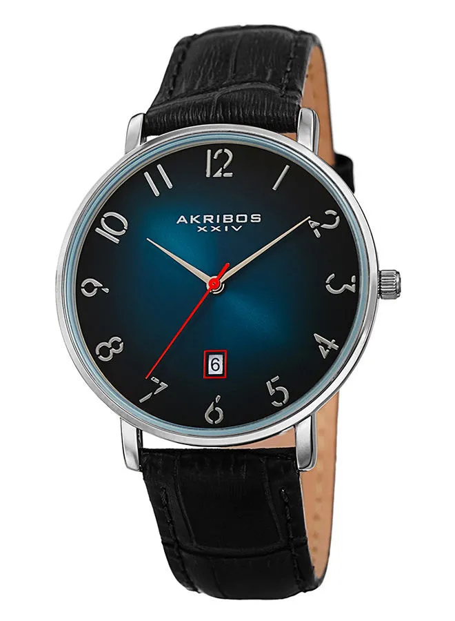 Akribos XXIV Men's Leather Analog Wrist Watch AK1077TQ
