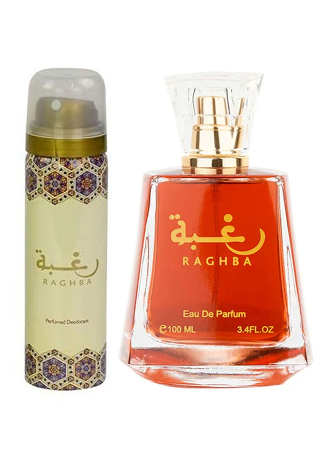 Lattafa Raghba EDP With Perfumed Deodorant 100ml