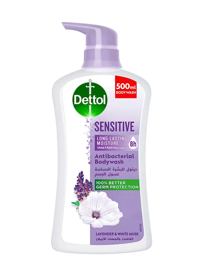 Dettol Sensitive Showergel And Bodywash, Lavender And White Musk Fragrance 500ml