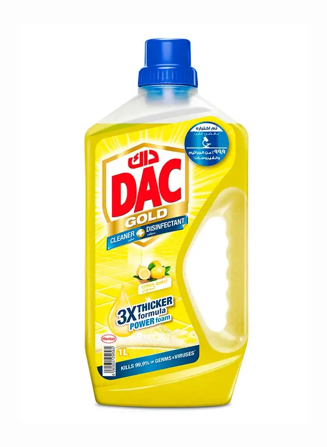 Dac Gold Multi Purpose Disinfectant And Liquid Cleaner With 3X Thicker Formula Citrus Burst 1Liters