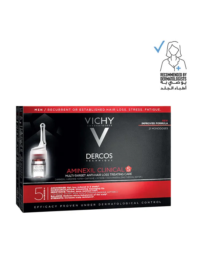 Vichy Dercos Aminexil Clinical 5 Anti-Hair Fall Treatment For Men 21 Doses