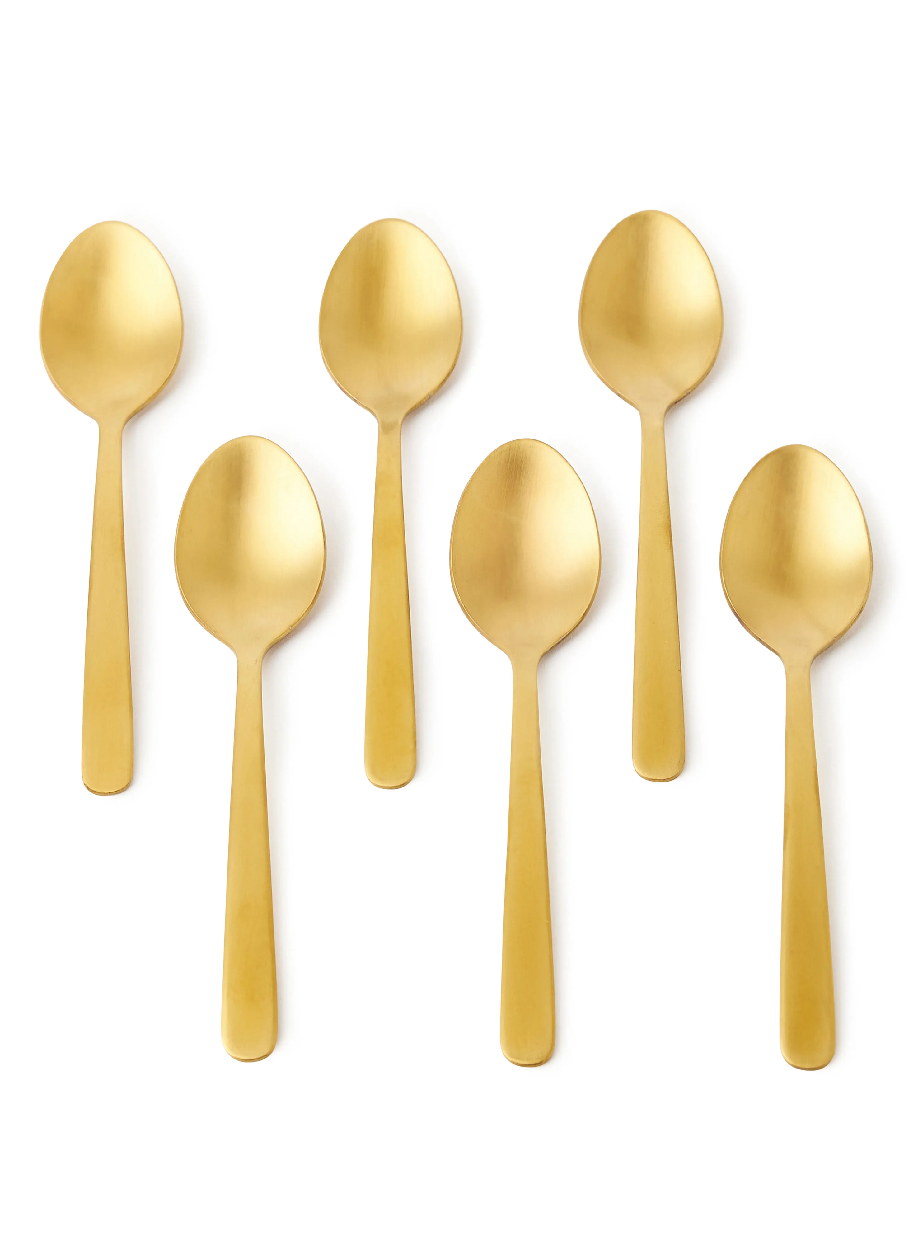 noon east 6 Piece Teaspoons Set - Made Of Stainless Steel - Silverware Flatware - Spoons - Spoon Set - Tea Spoons - Serves 6 - Design Gold Sail