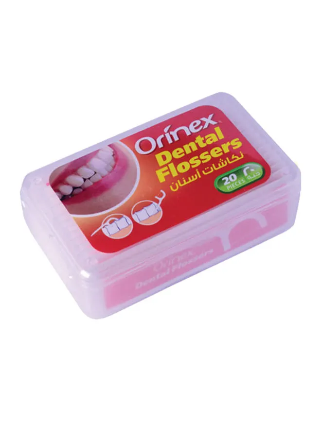 Orinex 20 Piece Dental Flossers Set white 