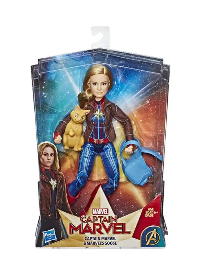 Captain Marvel Super Hero Doll And Marvel’s Goose The Cat