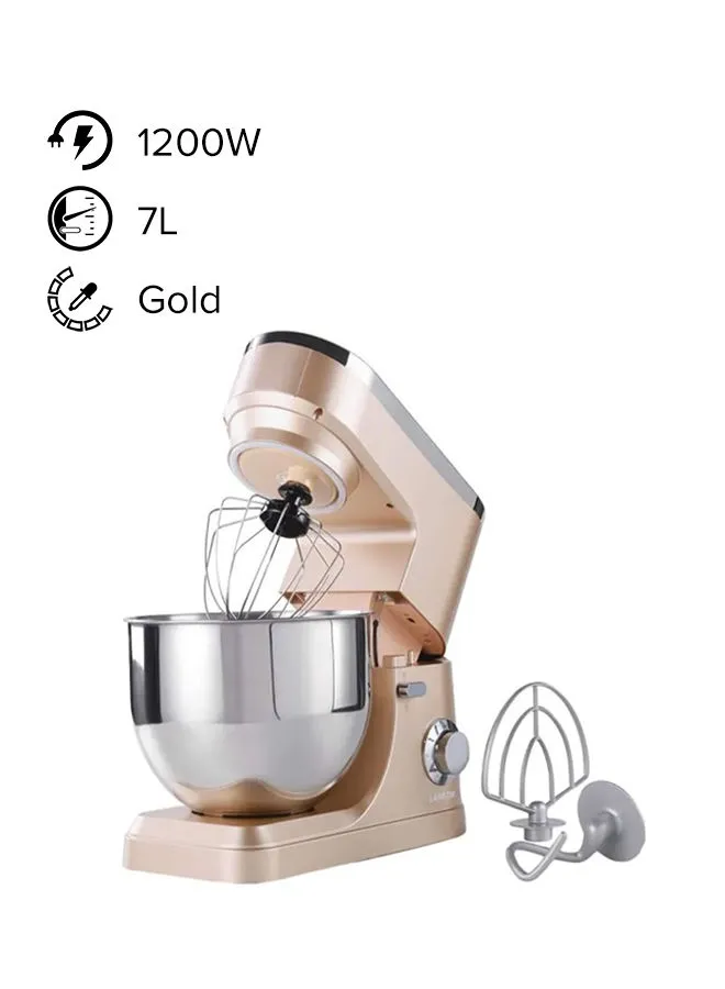 LAWAZIM Electric Dough Stand Mixer With Bowl 7.0 L 1200.0 W 05-2150-02 Gold