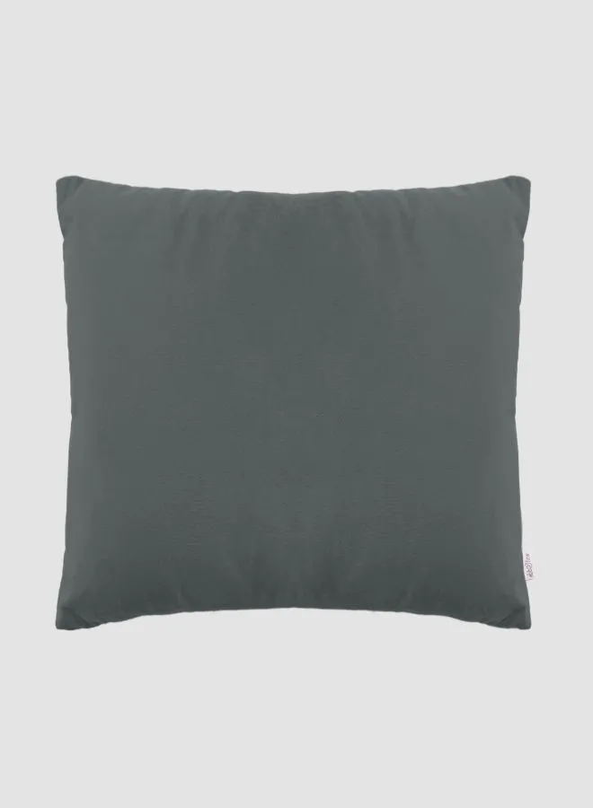 ebb & flow Velvet Solid Color Cushion, Unique Luxury Quality Decor Items for the Perfect Stylish Home Grey 55 x 55cm