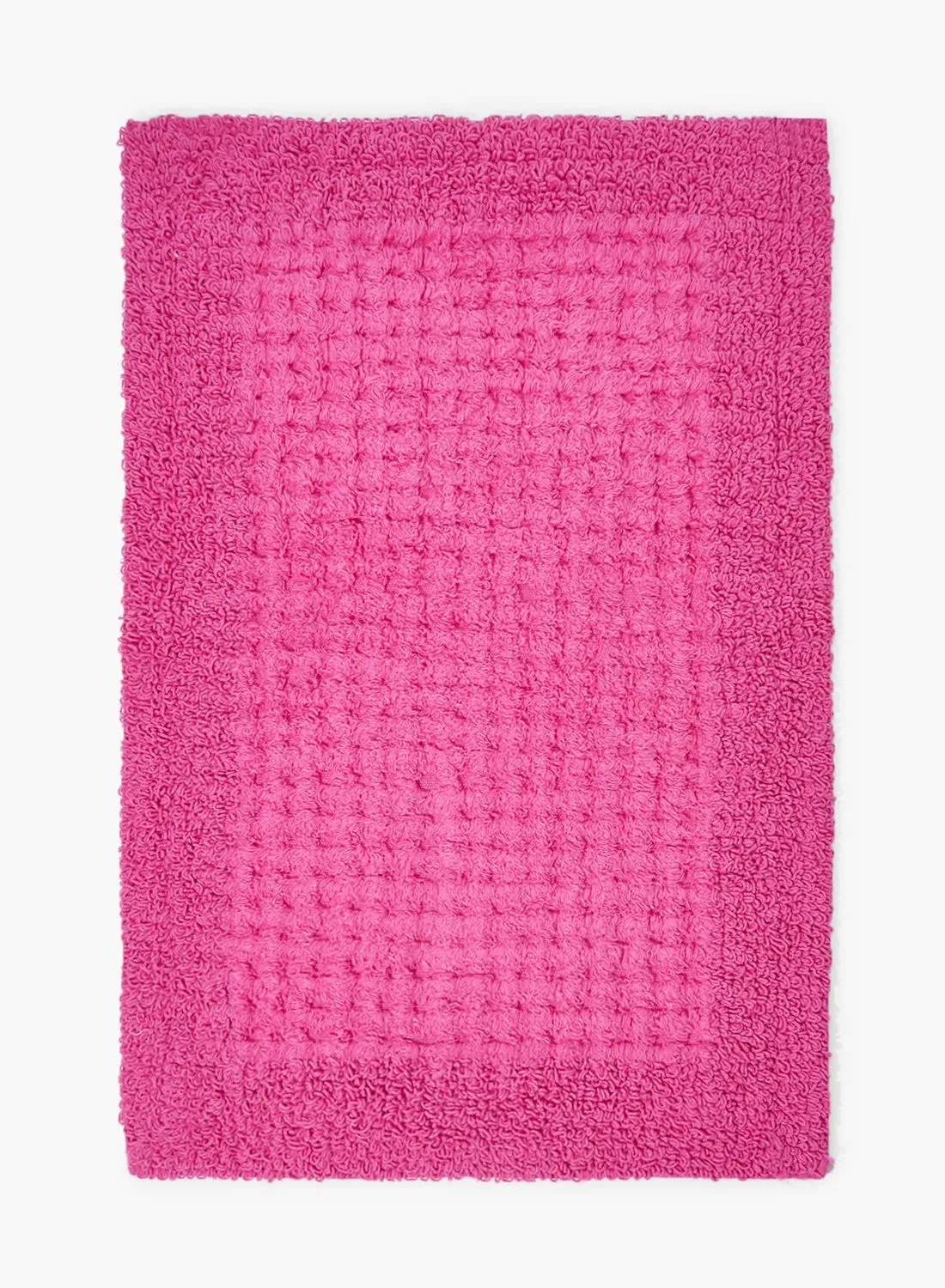 Amal Bath Mat - 100% Cotton 1720 GSM - Home Essential Bathroom Mat Reversible Fuchsia 50 x 80cm