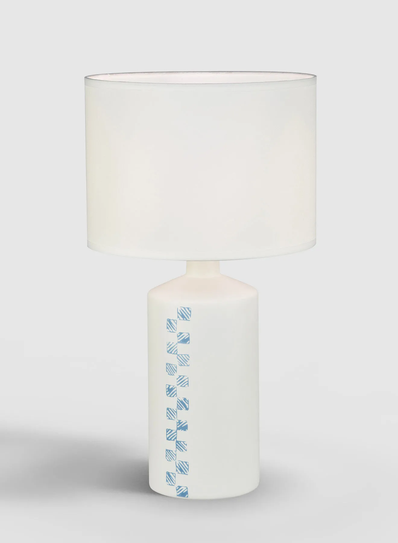 مصباح طاولة من السيراميك تيجادو ، مادة فريدة من نوعها ذات جودة فاخرة لمنزل أنيق ومثالي AT16107 أزرق / أوف وايت 25.5 × 46.5