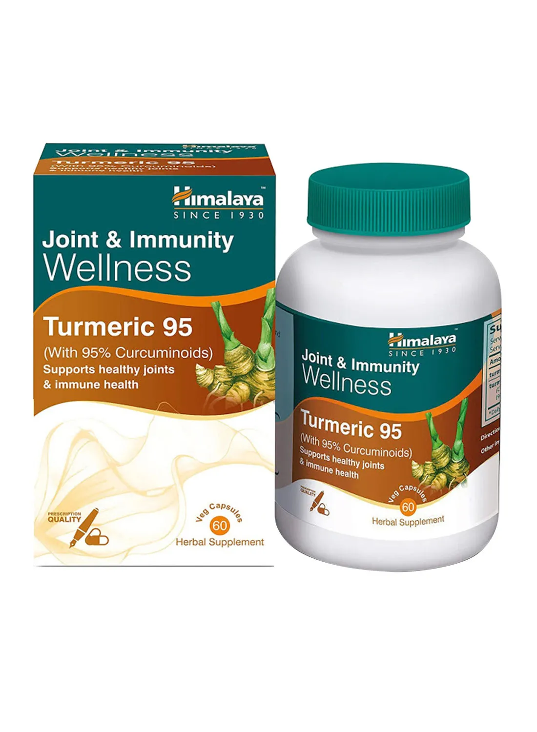Himalaya Turmeric 95 Supports Healthy Joints and Immune Health Herbal Veggie Capsules