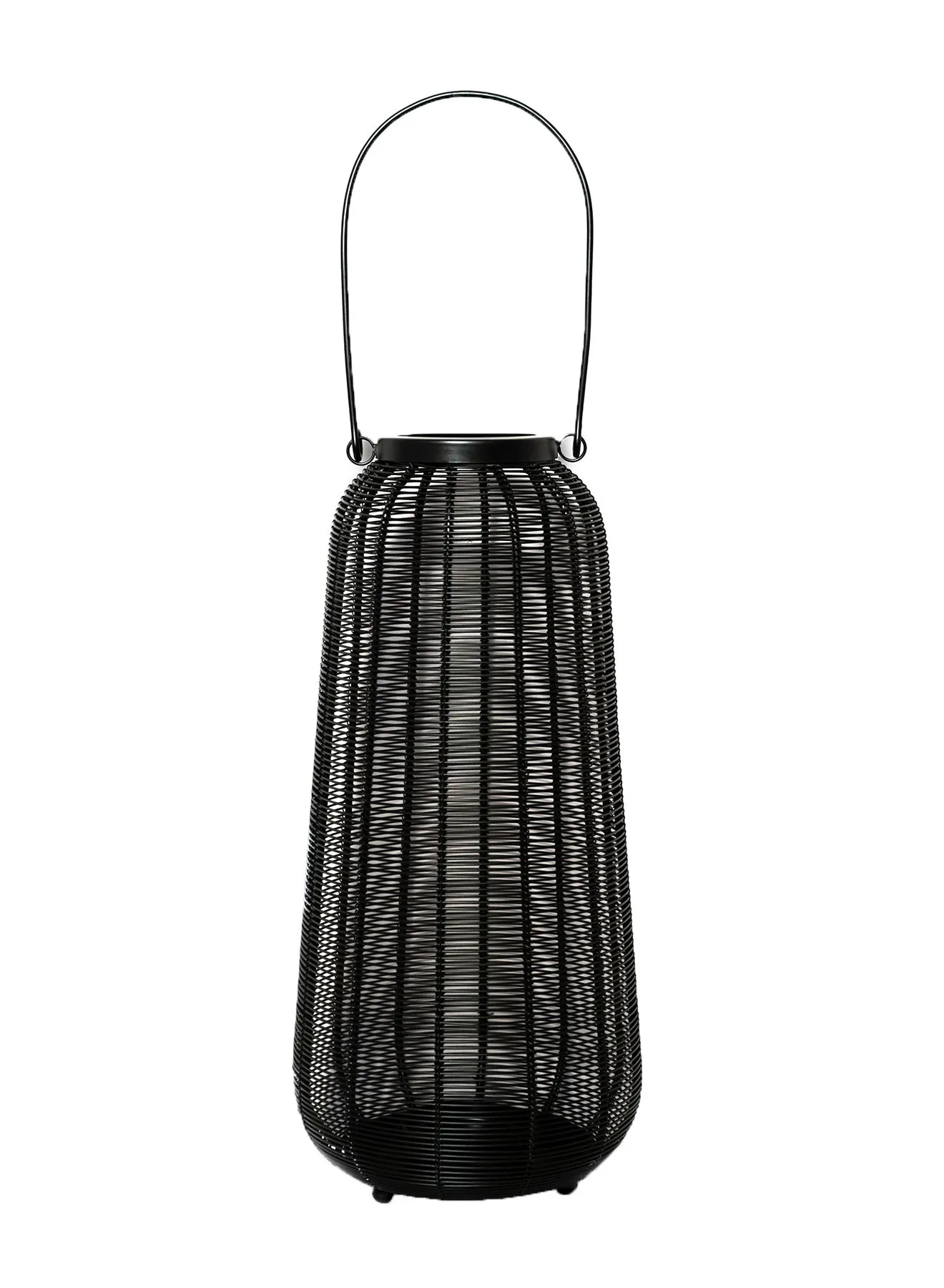 ebb & flow Handmade Durable Iron Candle Holder Lantern Unique Luxury Quality Scents For The Perfect Stylish Home Black 20.32 x 20.32 x 40centimeter