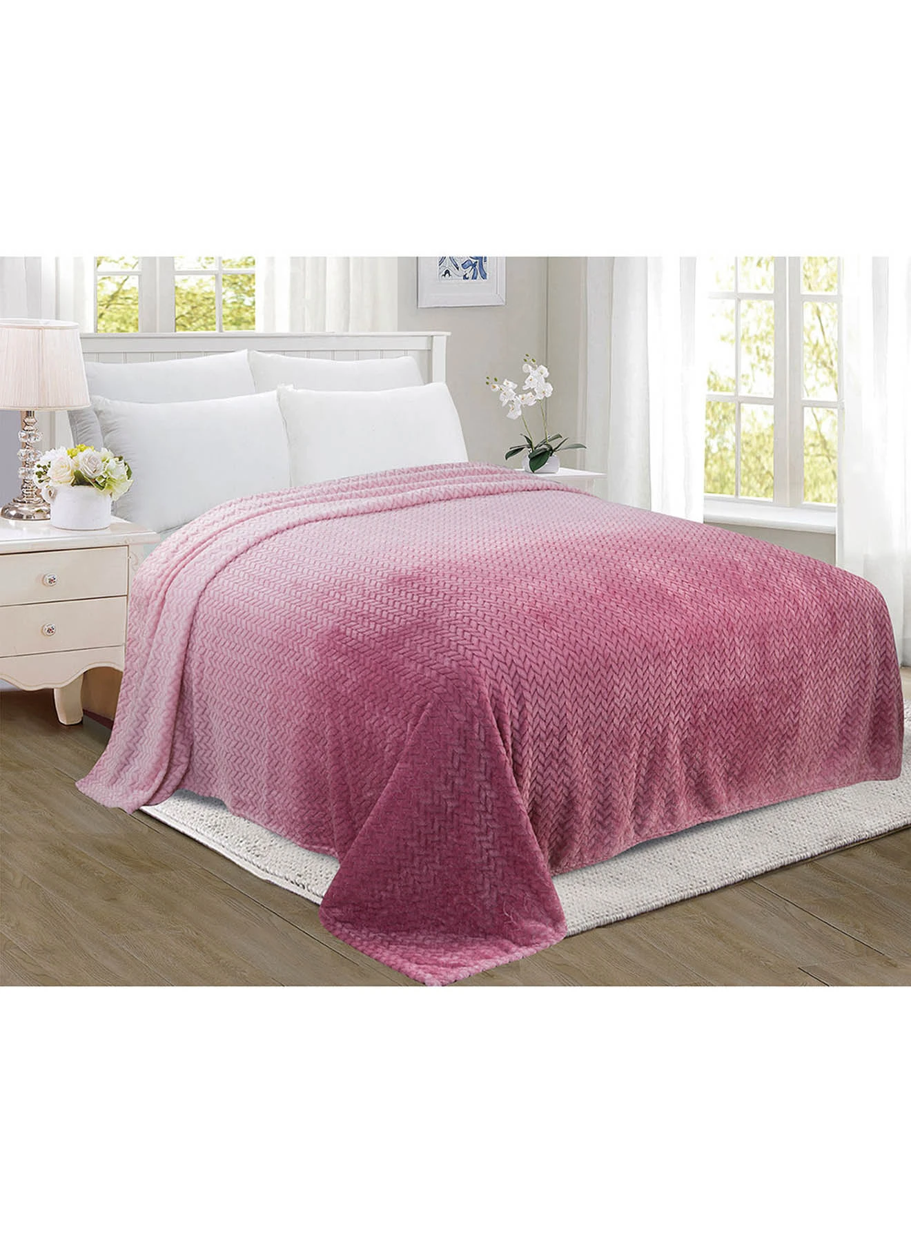 noon east Lightweight Summer Blanket Queen Size 280 GSM Jacquard Extra Soft Fleece All Season Blanket Bed And Sofa Throw  160x220 cm Pink