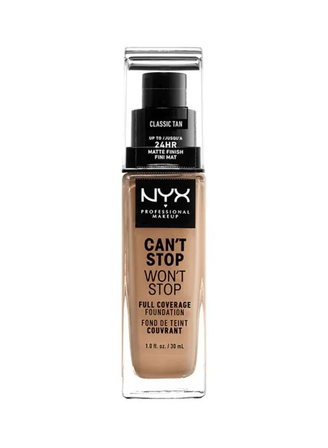 NYX PROFESSIONAL MAKEUP Can't Stop Won't Stop Full Coverage Foundation Classic Tan Classic Tan