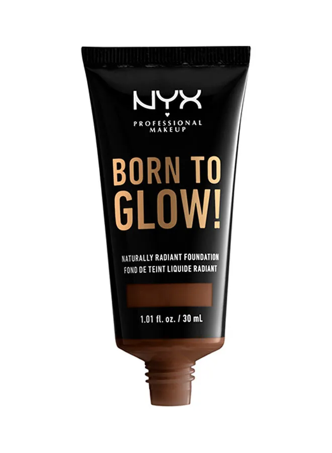 NYX PROFESSIONAL MAKEUP Born To Glow! Naturally Radiant Foundation Deep Walnut