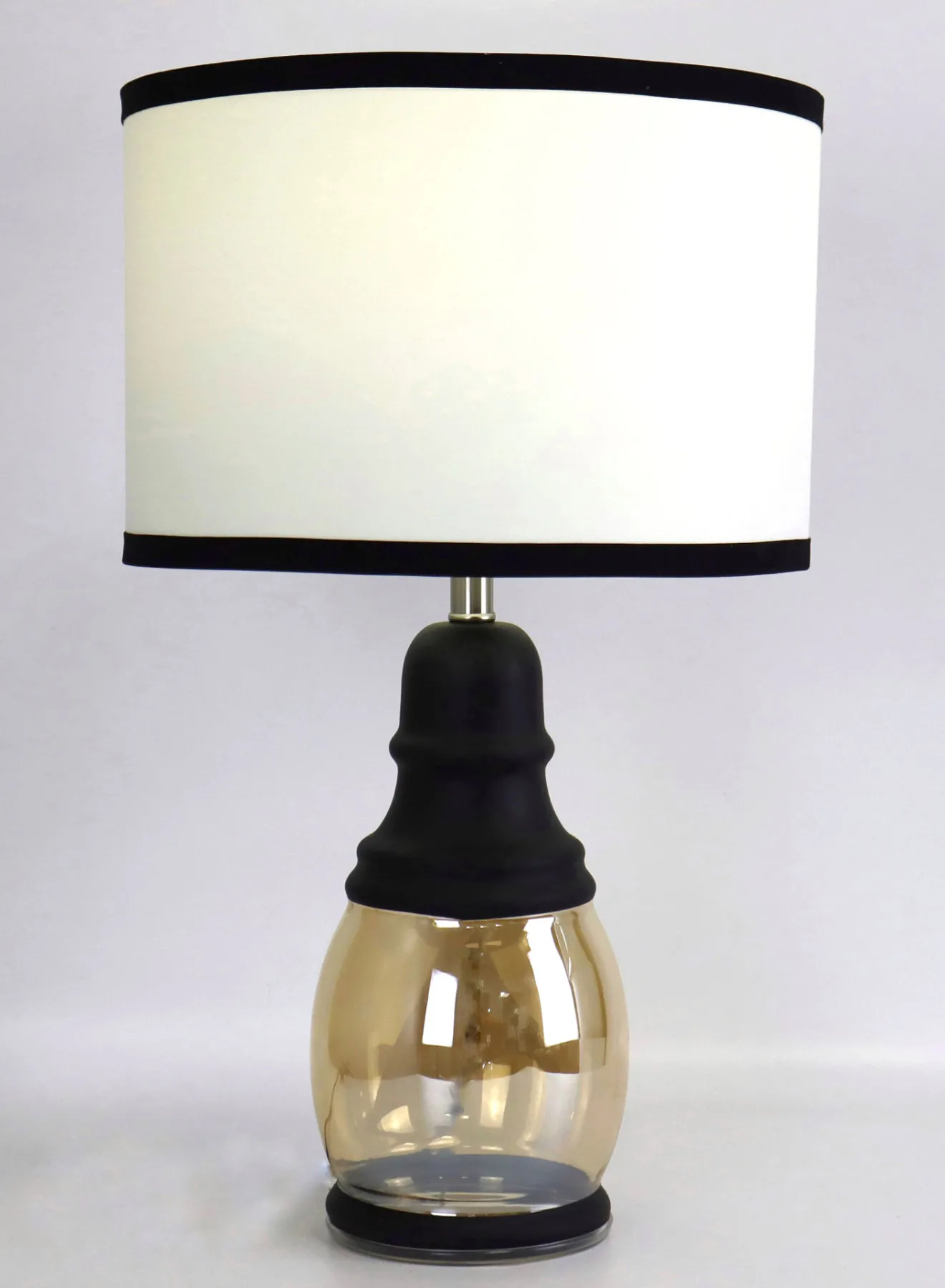 تبديل مصباح طاولة زجاجي بتصميم عصري مادة فريدة من نوعها ذات جودة فاخرة للمنزل الأنيق المثالي RSN71051 ذهبي / أسود 11.8 × 20 ذهبي / أسود 11.8 × 20 بوصة