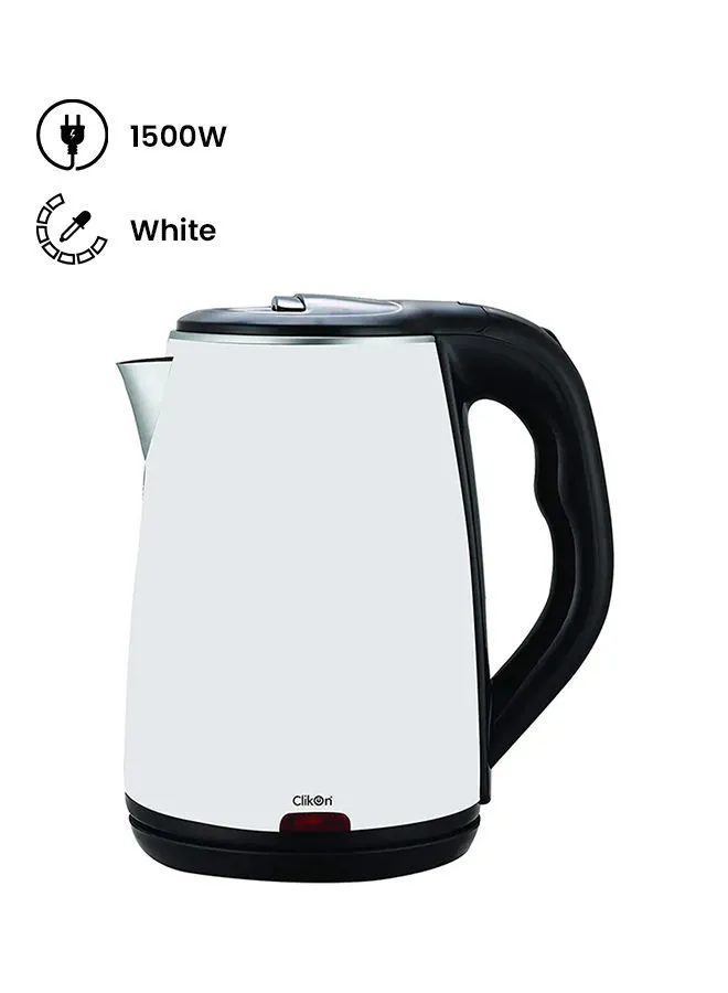 Clikon Electric Kettle Double Wall 1.8 L 1500 W CK5127-WH White