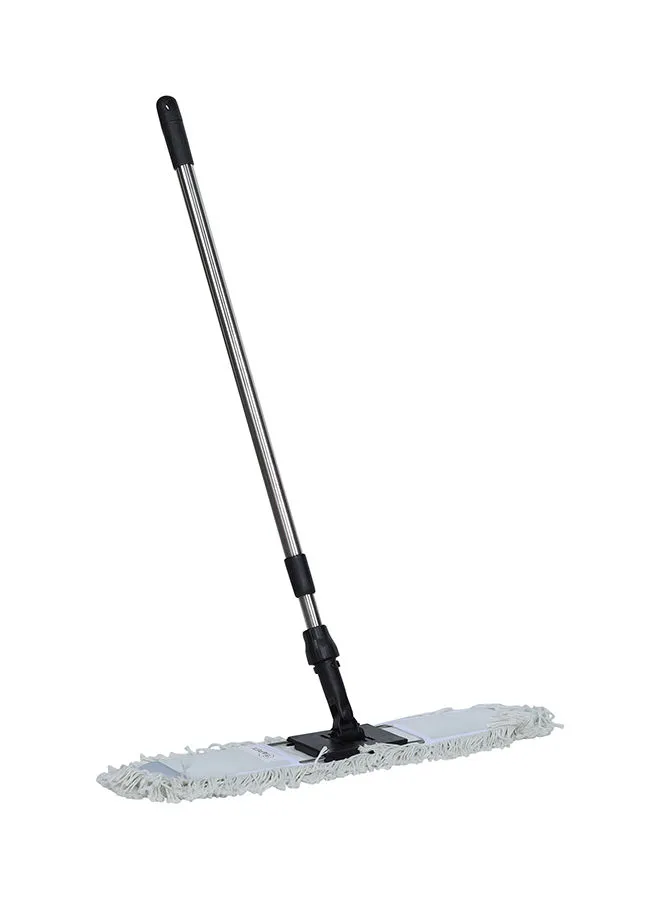 APEX Floor Flat Mop Sweeper With Cotton Cloth Black/Grey 40cm