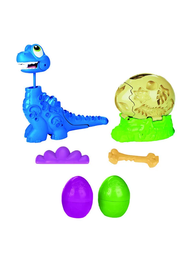 Play-Doh Play-Doh Dino Crew Growin Tall Bronto Toy Dinosaur للأطفال 3 سنوات وما فوق مع 2 من بيض Play-Doh ، 2.5 أونصة لكل منهما ، غير سامة 6.6x20.32x21.59cm