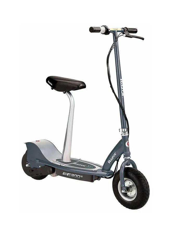 Razor E300 Electric Scooter Grey, Rechargeable 24v (two 12v) sealed lead-acid battery system, All-steel frame, Speed up to 24 Km/h. Grey