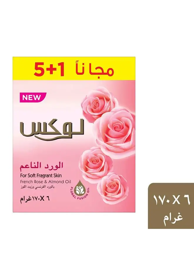 Lux Soft Fragrant Skin French Rose And Almond Oil Pack Of 6 White 170grams