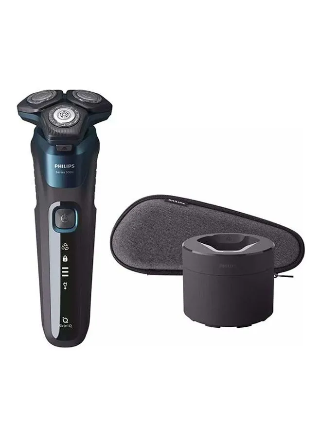 PHILIPS Shaver Series 5000 / Pouch / Quick Cleaning Pod / 3 Pin Black/Blue Black/Blue