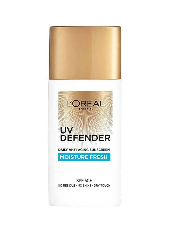 L'OREAL PARIS UV Defender Moisture Fresh Daily Anti-Ageing Sunscreen SPF 50+ With Hyaluronic Acid 50ml